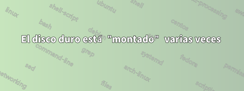 El disco duro está "montado" varias veces