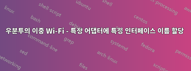 우분투의 이중 Wi-Fi - 특정 어댑터에 특정 인터페이스 이름 할당