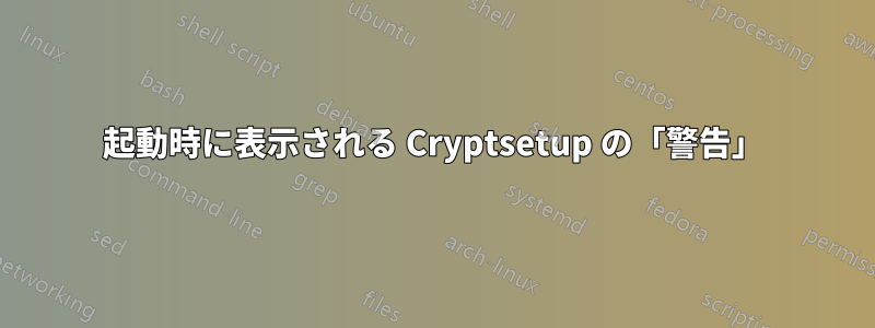 起動時に表示される Cryptsetup の「警告」