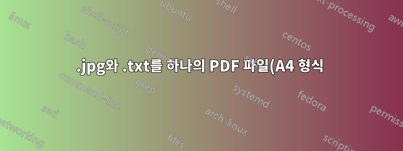 .jpg와 .txt를 하나의 PDF 파일(A4 형식)로 결합합니다.