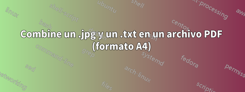 Combine un .jpg y un .txt en un archivo PDF (formato A4)