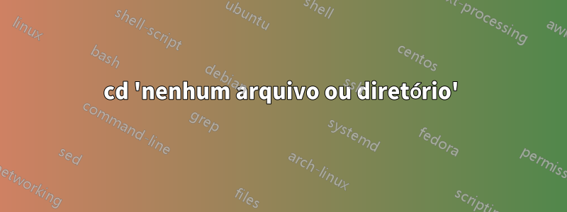 cd 'nenhum arquivo ou diretório'