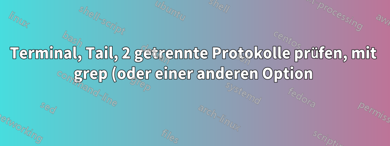 Terminal, Tail, 2 getrennte Protokolle prüfen, mit grep (oder einer anderen Option)