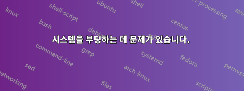 시스템을 부팅하는 데 문제가 있습니다.