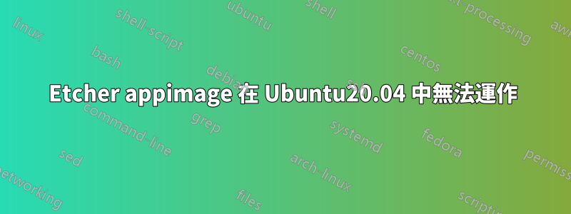 Etcher appimage 在 Ubuntu20.04 中無法運作