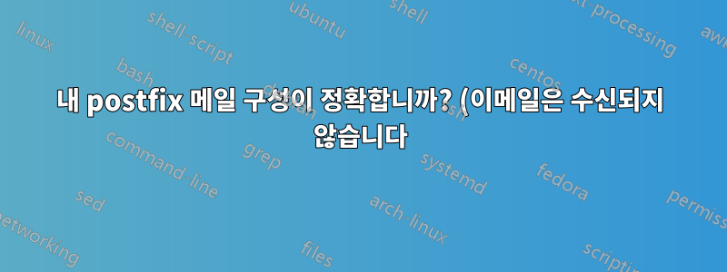 내 postfix 메일 구성이 정확합니까? (이메일은 수신되지 않습니다)