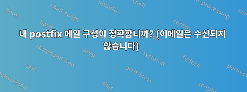 내 postfix 메일 구성이 정확합니까? (이메일은 수신되지 않습니다) 