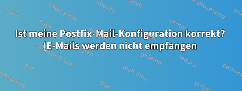 Ist meine Postfix-Mail-Konfiguration korrekt? (E-Mails werden nicht empfangen)