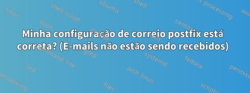 Minha configuração de correio postfix está correta? (E-mails não estão sendo recebidos) 