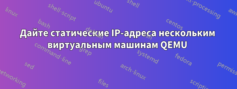 Дайте статические IP-адреса нескольким виртуальным машинам QEMU