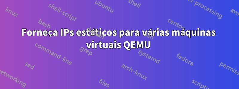 Forneça IPs estáticos para várias máquinas virtuais QEMU
