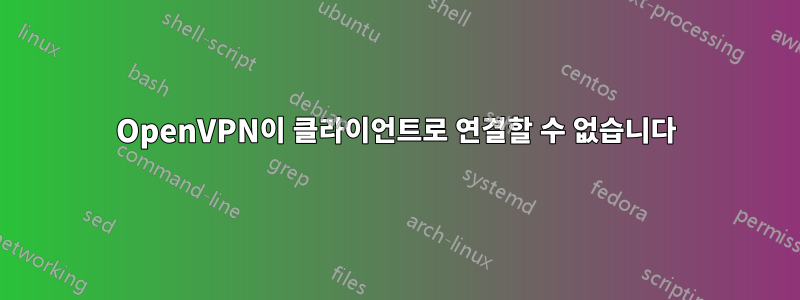 OpenVPN이 클라이언트로 연결할 수 없습니다