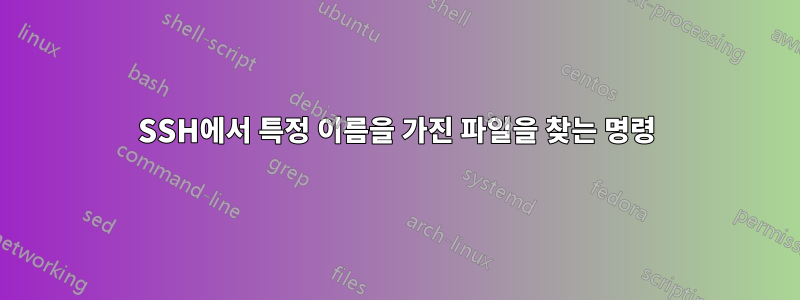 SSH에서 특정 이름을 가진 파일을 찾는 명령