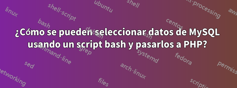 ¿Cómo se pueden seleccionar datos de MySQL usando un script bash y pasarlos a PHP?