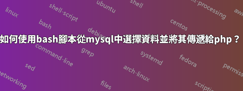 如何使用bash腳本從mysql中選擇資料並將其傳遞給php？