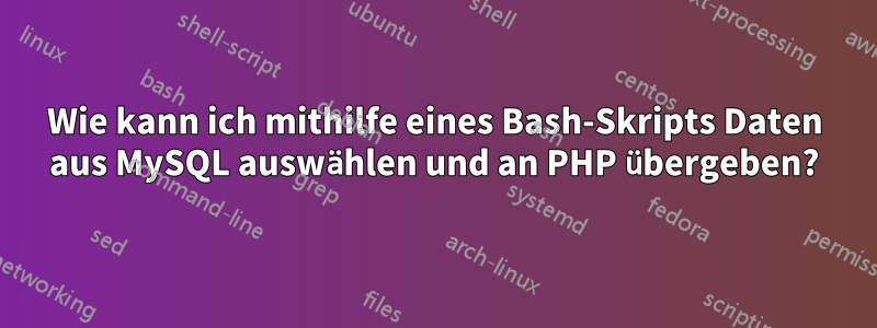 Wie kann ich mithilfe eines Bash-Skripts Daten aus MySQL auswählen und an PHP übergeben?