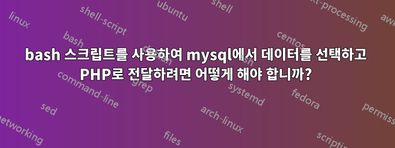 bash 스크립트를 사용하여 mysql에서 데이터를 선택하고 PHP로 전달하려면 어떻게 해야 합니까?