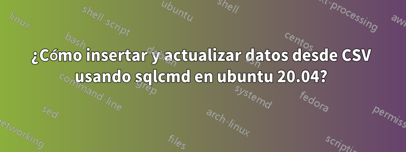 ¿Cómo insertar y actualizar datos desde CSV usando sqlcmd en ubuntu 20.04?