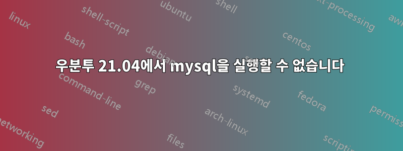 우분투 21.04에서 mysql을 실행할 수 없습니다