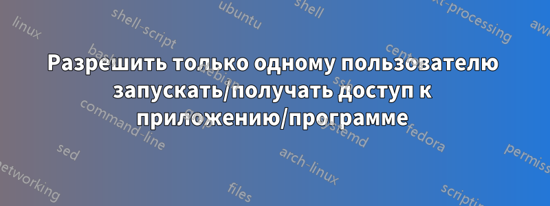 Разрешить только одному пользователю запускать/получать доступ к приложению/программе