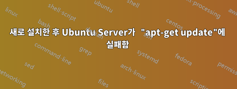 새로 설치한 후 Ubuntu Server가 "apt-get update"에 실패함