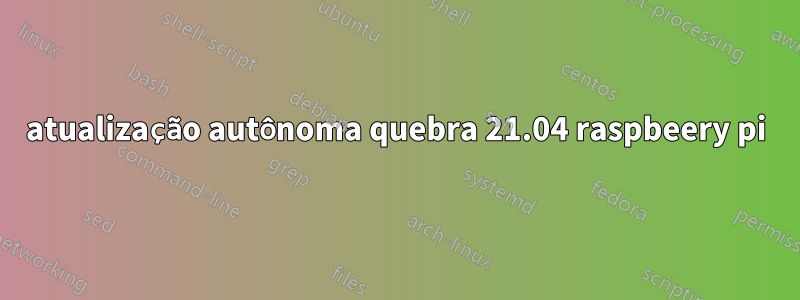 atualização autônoma quebra 21.04 raspbeery pi