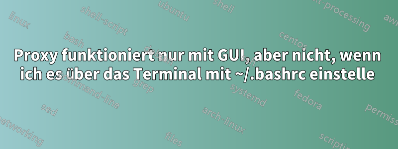 Proxy funktioniert nur mit GUI, aber nicht, wenn ich es über das Terminal mit ~/.bashrc einstelle