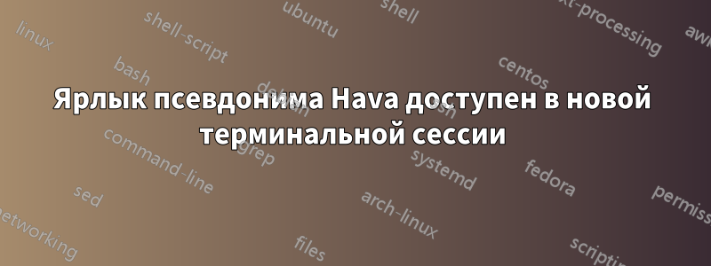 Ярлык псевдонима Hava доступен в новой терминальной сессии