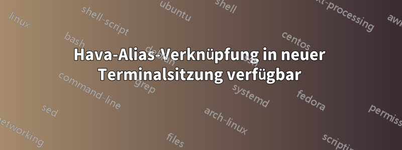 Hava-Alias-Verknüpfung in neuer Terminalsitzung verfügbar