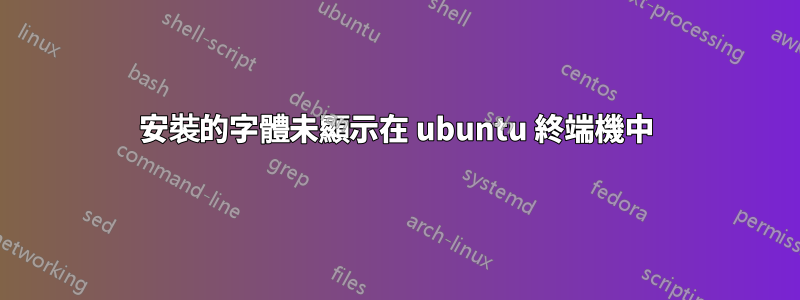 安裝的字體未顯示在 ubuntu 終端機中