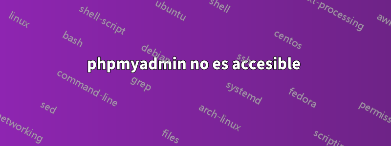 phpmyadmin no es accesible