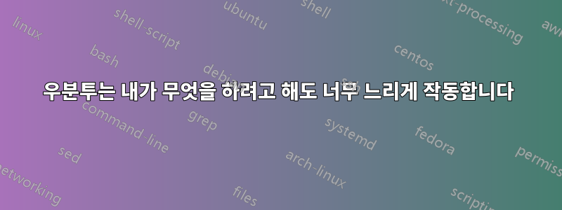 우분투는 내가 무엇을 하려고 해도 너무 느리게 작동합니다