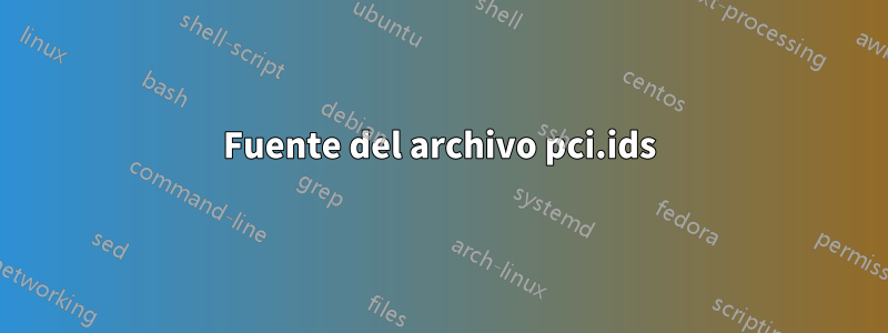 Fuente del archivo pci.ids