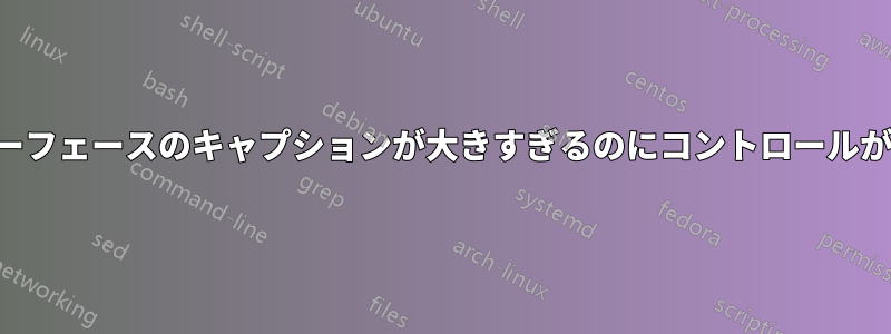 インターフェースのキャプションが大きすぎるのにコントロールが小さい