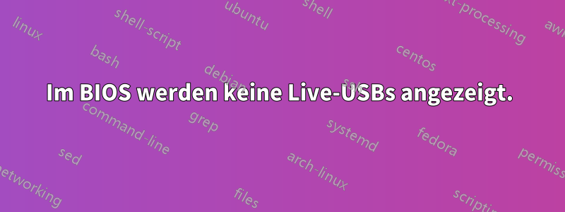 Im BIOS werden keine Live-USBs angezeigt.