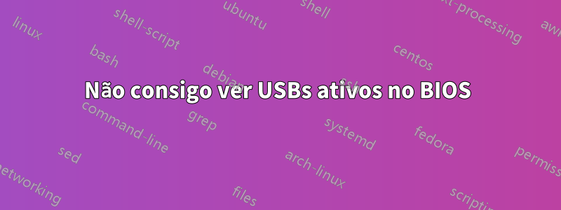 Não consigo ver USBs ativos no BIOS