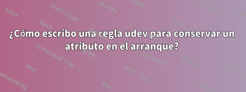 ¿Cómo escribo una regla udev para conservar un atributo en el arranque?