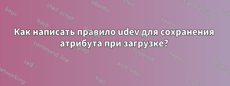 Как написать правило udev для сохранения атрибута при загрузке?