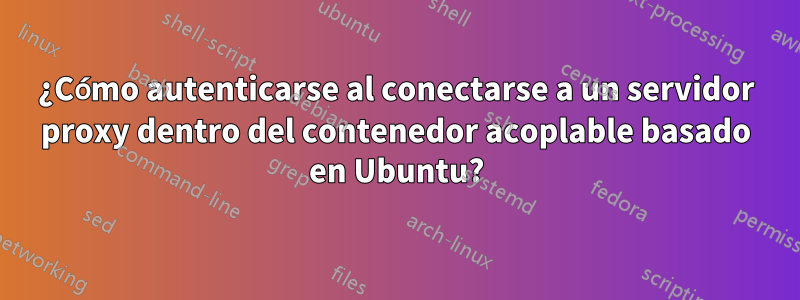 ¿Cómo autenticarse al conectarse a un servidor proxy dentro del contenedor acoplable basado en Ubuntu?