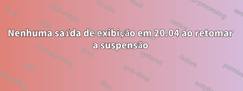 Nenhuma saída de exibição em 20.04 ao retomar a suspensão