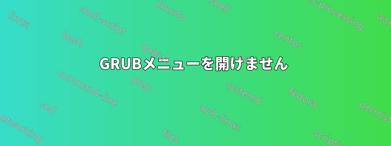 GRUBメニューを開けません