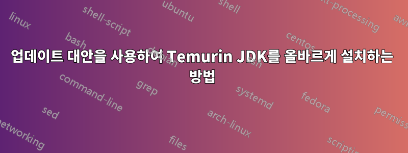 업데이트 대안을 사용하여 Temurin JDK를 올바르게 설치하는 방법