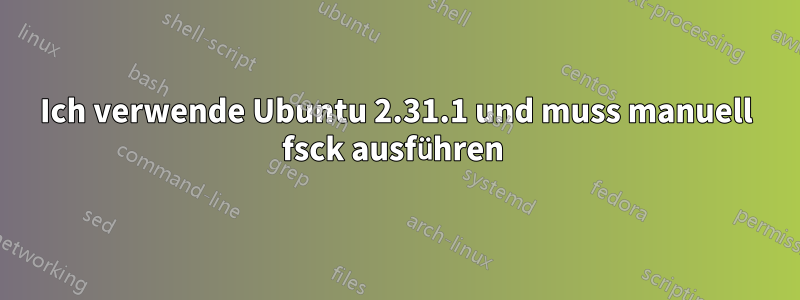 Ich verwende Ubuntu 2.31.1 und muss manuell fsck ausführen 