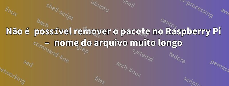 Não é possível remover o pacote no Raspberry Pi – nome do arquivo muito longo