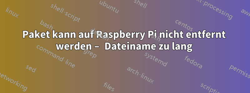 Paket kann auf Raspberry Pi nicht entfernt werden – Dateiname zu lang