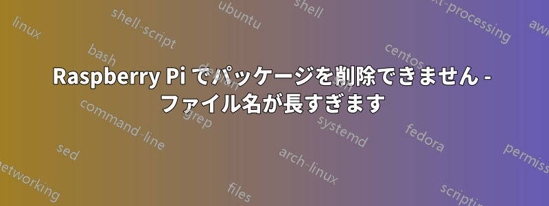 Raspberry Pi でパッケージを削除できません - ファイル名が長すぎます