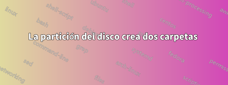 La partición del disco crea dos carpetas