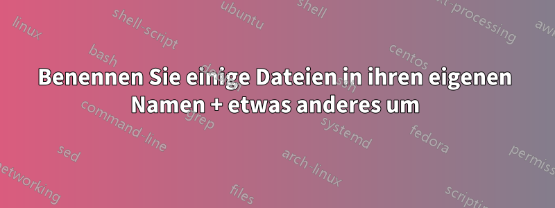 Benennen Sie einige Dateien in ihren eigenen Namen + etwas anderes um