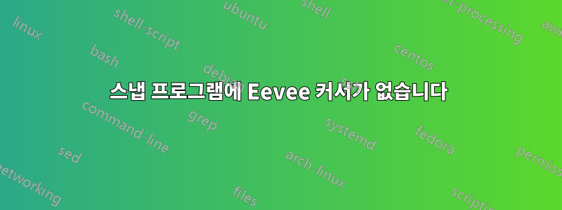 스냅 프로그램에 Eevee 커서가 없습니다