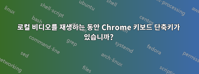 로컬 비디오를 재생하는 동안 Chrome 키보드 단축키가 있습니까?